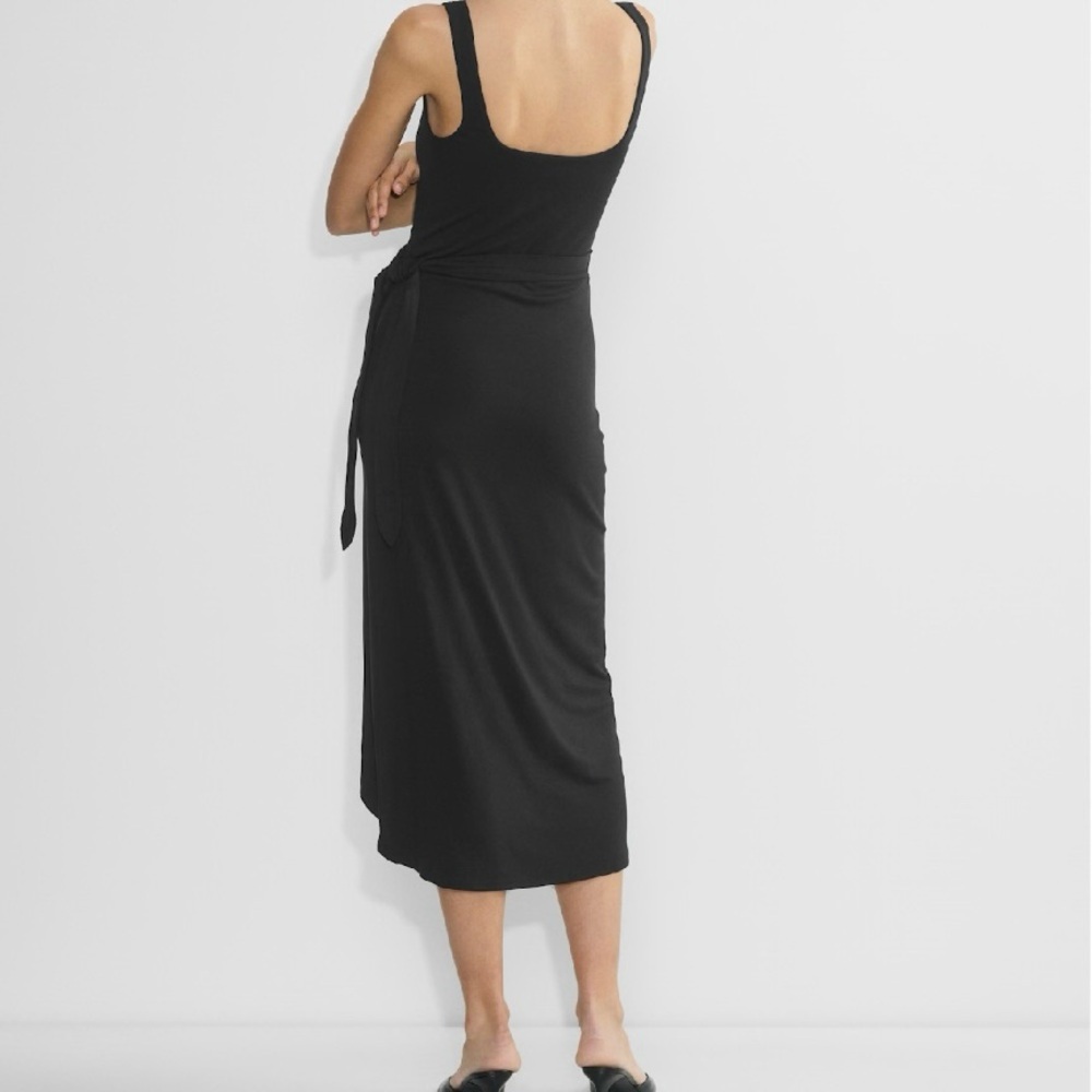 Wilfred Saturn Midi Wrap Dress – Black | Resort Chic - Picture 6 of 7